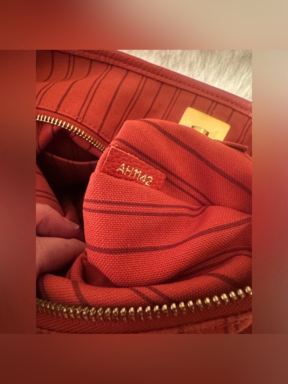❤️Authentic LOUIS VUITTON AH1142 Citadine PM Monogram Empreinte Tote Bag Red - Picture 6 of 16